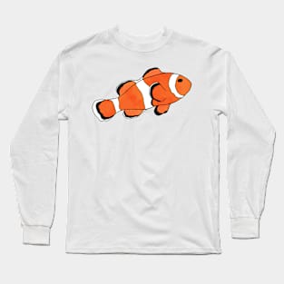 Clownfish Watercolor Illustration Long Sleeve T-Shirt